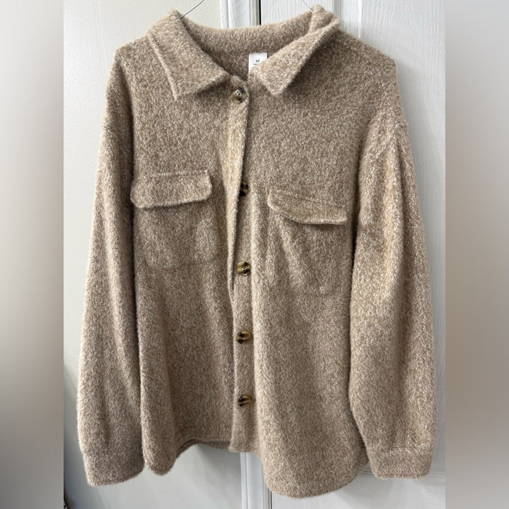 Cozy Tan Button-Up Shacket